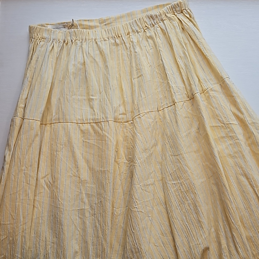 Krista Larson Striped Yellow Rococo USA Handmade Skirt NWT